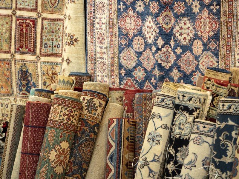 showroom filled with area rugs from Floor Fashions of Virginia in the Charlottesville, VA area